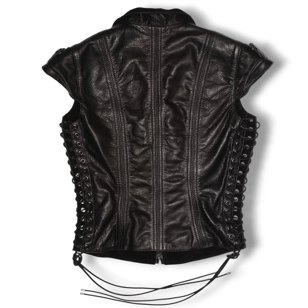 Lace-Up Leather Shirt
